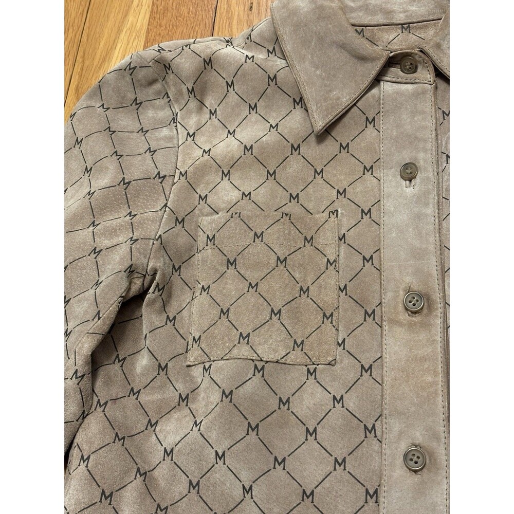 Wilsons Leather Maxima Vintage Monogram Suede Dress Trenchcoat Belted Brown S - Picture 7 of 16